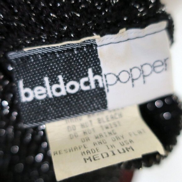 Beldoch Popper Abstract Metallic Mini Sweater Dress 90s Y2K Women's Medium - Picture 5 of 5